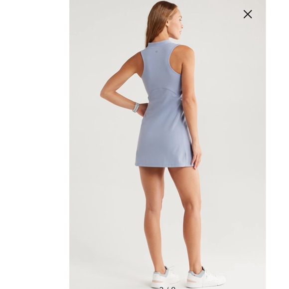 Zella Womens Blue Tempest Quarter Zip Athletic Tennis Golf Dress and Shorts Set - Picture 10 of 13
